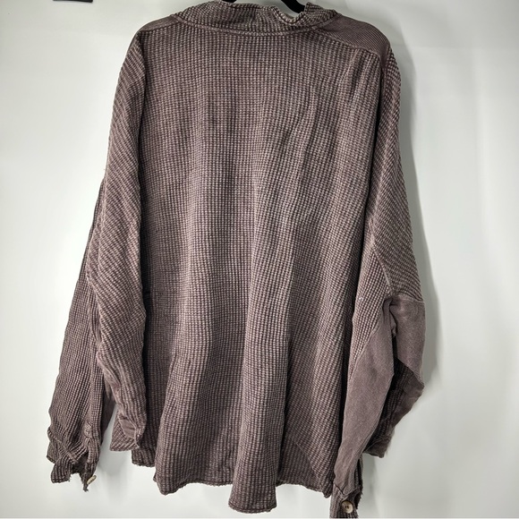 FP One Waffle Knit Scout Thermal Button-Up Shirt Jacket Large - Picture 2 of 5